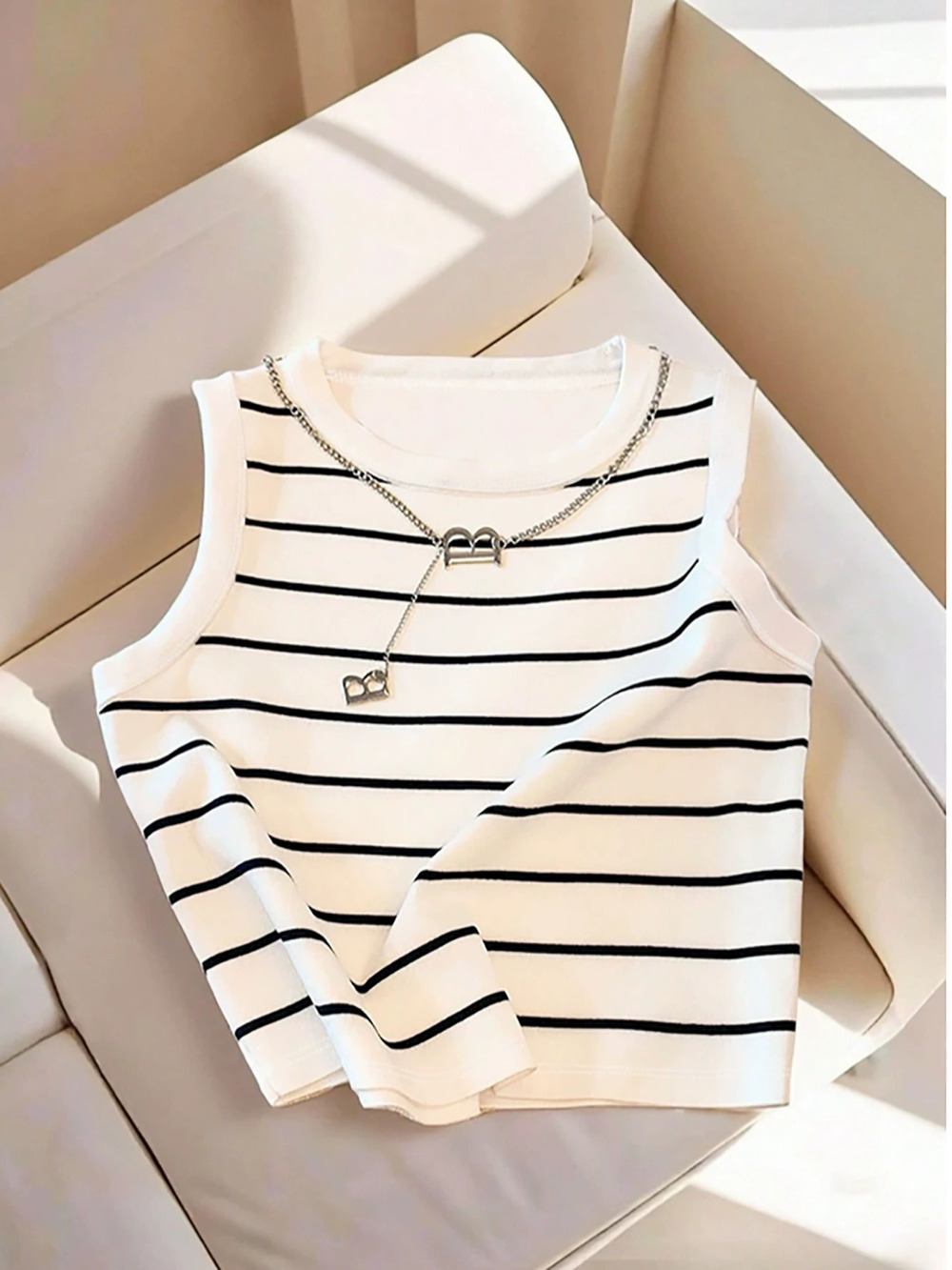 Zara Stripe Crop Top Summer Fitted Tank Top Design